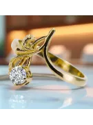 14k geltono aukso Žirkoniai Žiedas Vintage vrc095y